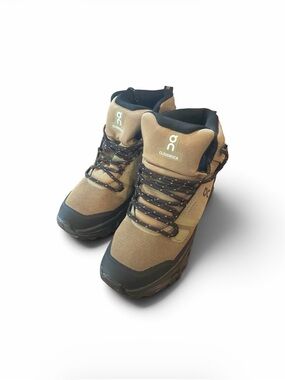 On Cloudrock Hiking Boots in Tan and Black